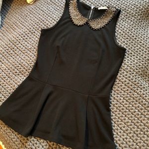 Soprano - Black Peplum Tank